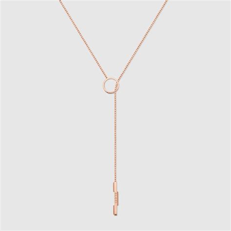 Gucci Link to Love lariat necklace in 18k rose gold .